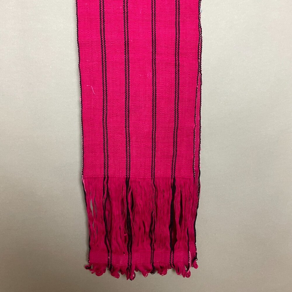 Guatemalan Table Runner Woven Long Pink Geometric Pattern Home Decor Handmade - Picture 8 of 15